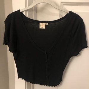 Black button up top